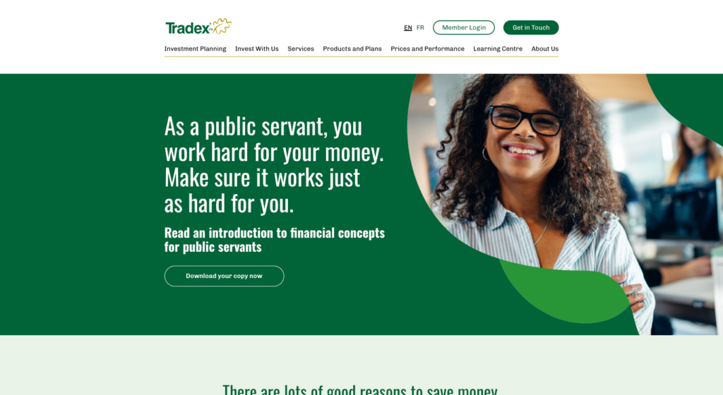 Tradex.ca home page